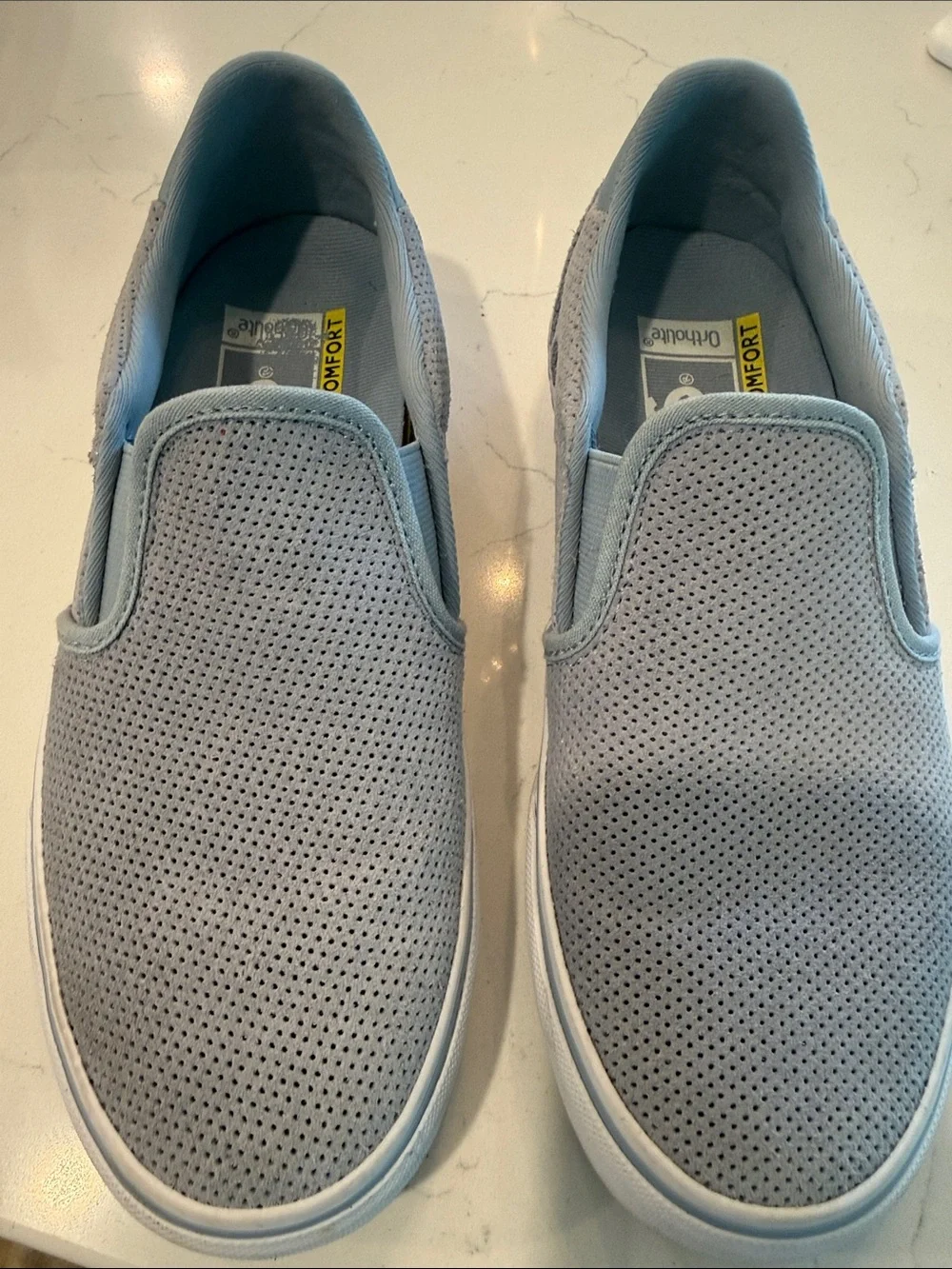 Vans Slip-On Sneakers in Light Blue Gray